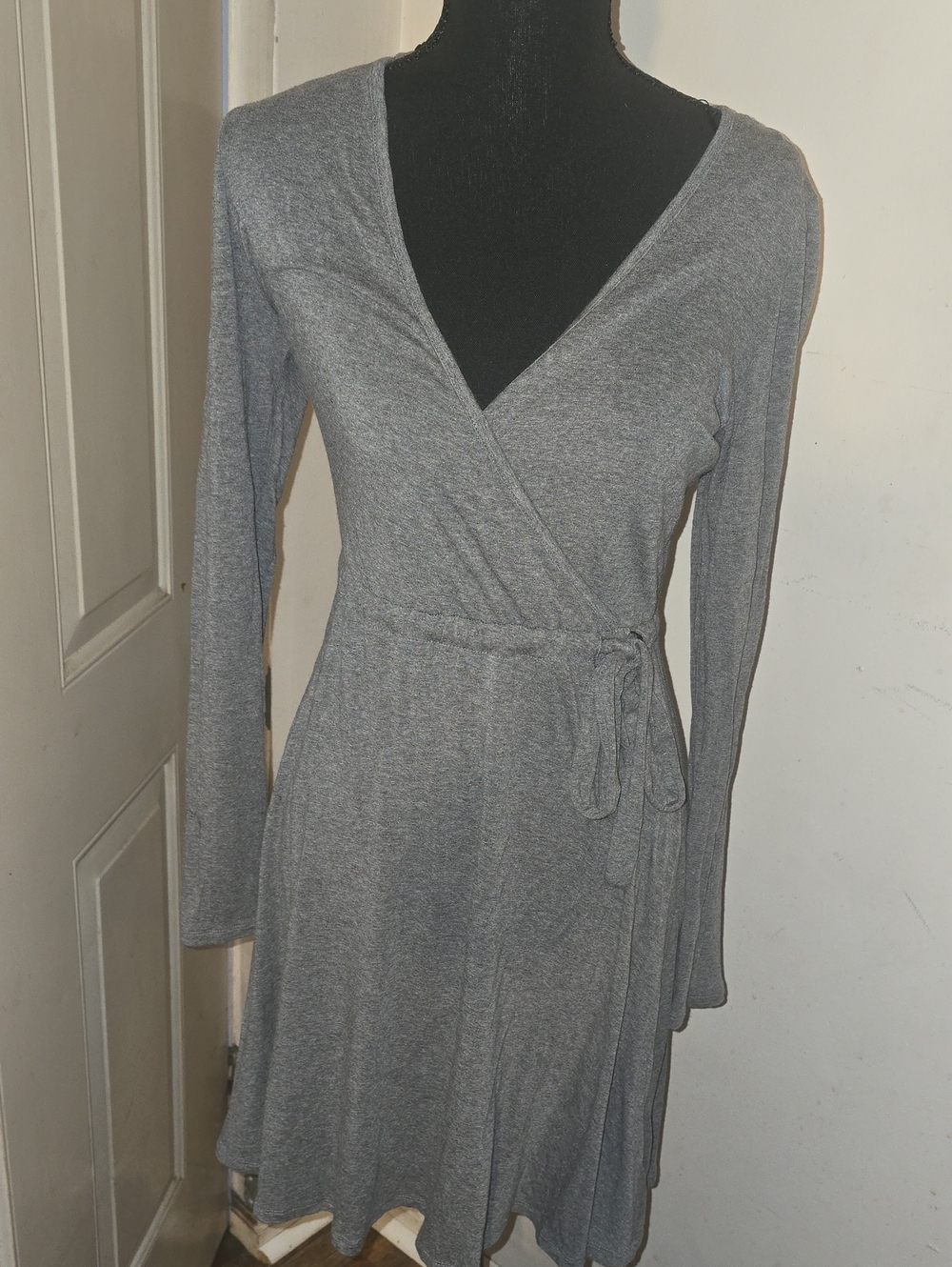 H&M Gray Long Sleeve Wrap Dress